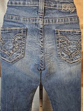 Big Star 1974 Y2K Rhinestone Embellished Straight Jeans Size 28 Western